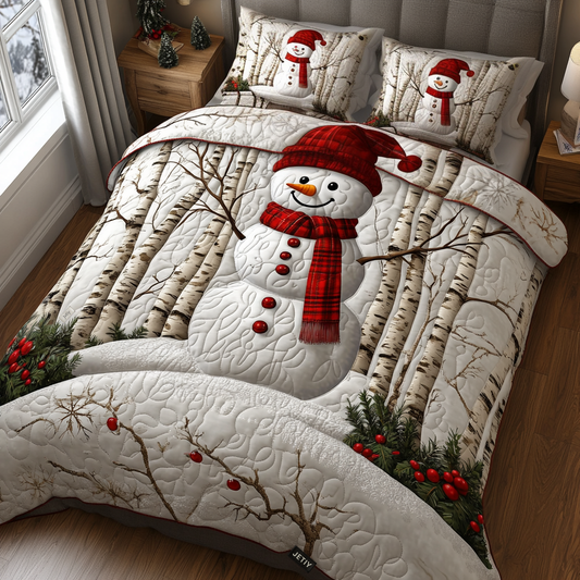 Frosty Fir Forest Quilted Bedding Set - Single (59" x 70")
