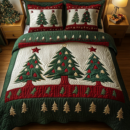 Frosty Forest 3-Piece Quilted Bedding Set - Single (59" x 70")