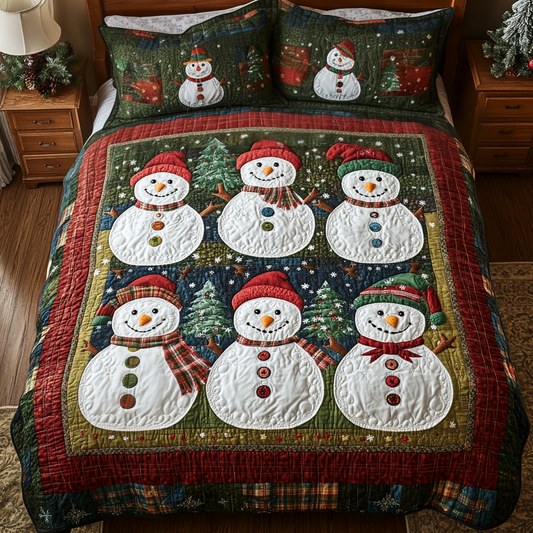 Frosty Gathering 3-Piece Quilted Bedding Set - Single (59" x 70")