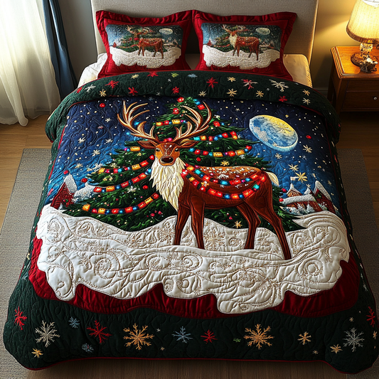 Frosty Trails 3-Piece Quilted Bedding Set - Single (59" x 70")