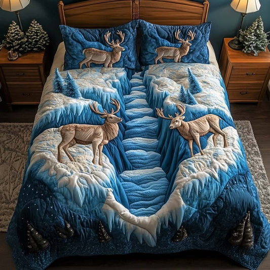 Frozen Antler 3-Piece Quilted Bedding Set - Single (59" x 70")