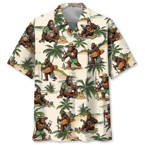 Funny Sasquatch Summer Vacation Hawaiian Shirt - S - hawaiian shirt