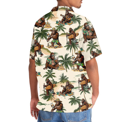 Funny Sasquatch Summer Vacation Hawaiian Shirt - 3XL - hawaiian shirt