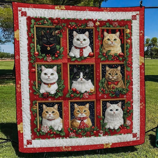 Furry Christmas Cheer Quilted Blanket - Throw (55" x 60")