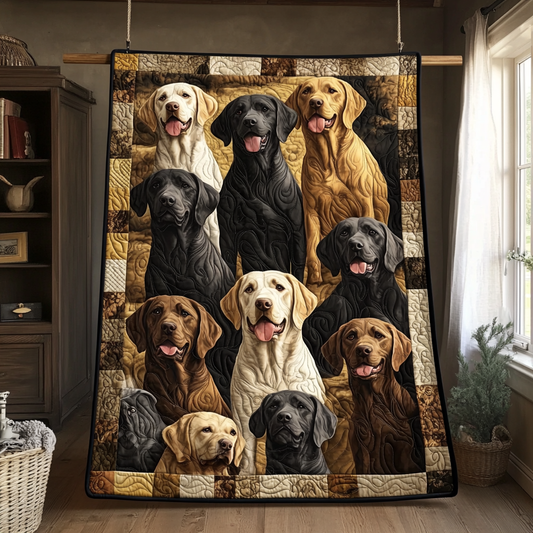 Furry Friend Labrador Quilted Blanket - Throw (55" x 60")