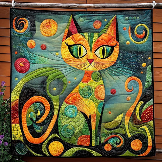 Galactic Gaze Quilted Blanket - Throw (55" x 60")