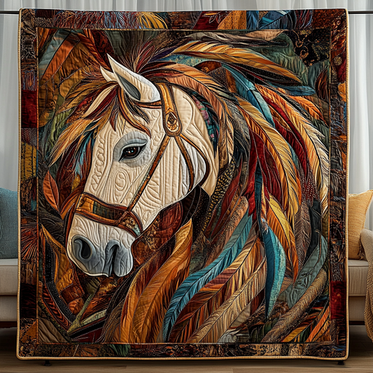 Galloping Freedom Quilted Blanket - Throw (55" x 60")
