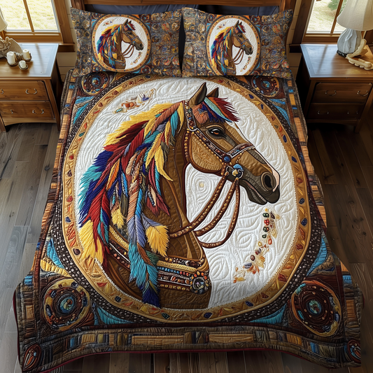 Galloping Grace 3-Piece Quilted Bedding Set - Single (59" x 70")