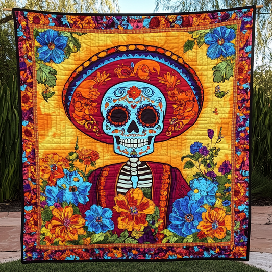 Garden Catrina Quilted Blanket - Throw (55" x 60")