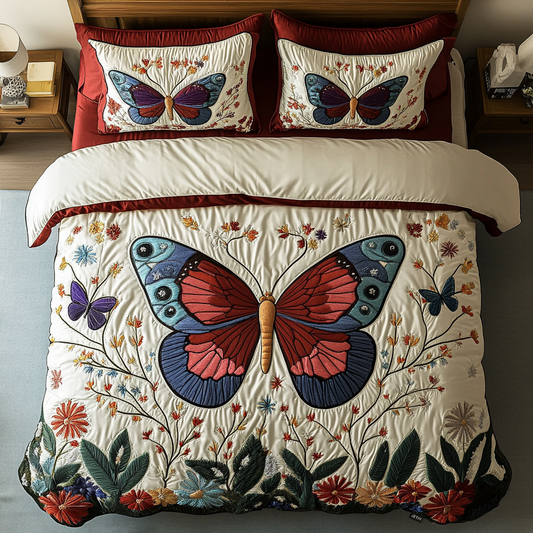 Garden Flight 3-Piece Quilted Bedding Set - Single (59" x 70")