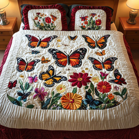 Garden Symphony 3-Piece Quilted Bedding Set - Single (59" x 70")