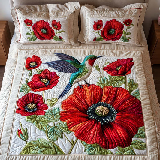 Garden Wings 3-Piece Quilted Bedding Set - Single (59" x 70")