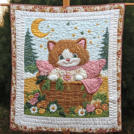 Garden of Whiskers Quilted Blanket - Throw (55" x 60")