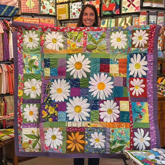 Garden of Colors Quilted Blanket - Throw (55" x 60")