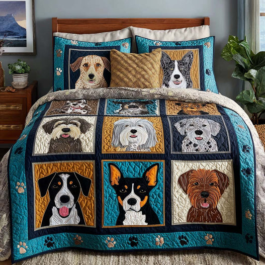 Gentle Dog 3-Piece Quilted Bedding Set - Single (59" x 70")