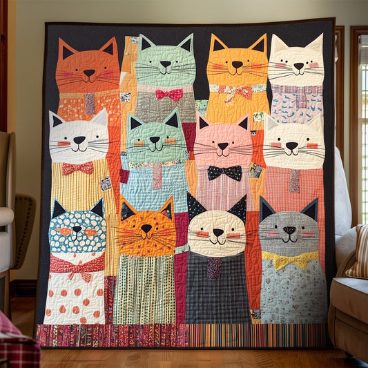 Gentle Kitties Quilted Blanket - Throw (55" x 60")
