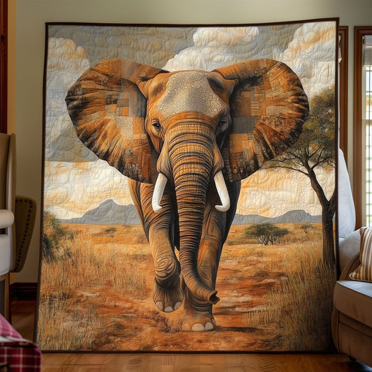 Gentle Tusker Quilted Blanket - Throw (55" x 60")
