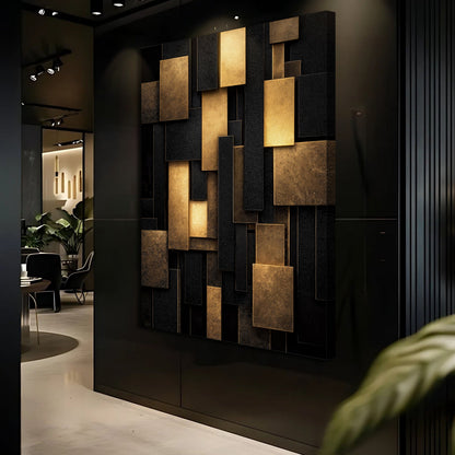 Black & Gold Geometric Blocks