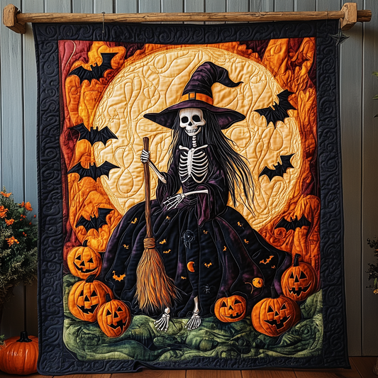 Ghostly Gathering Quilted Blanket - Throw (55" x 60")
