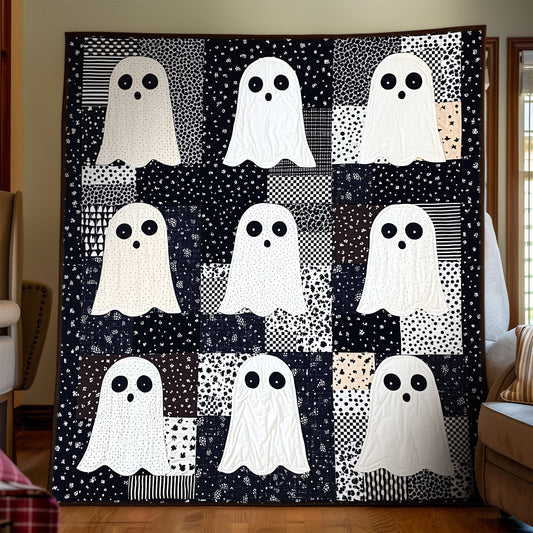 Ghostly Gathering Quilted Blanket - Throw (55" x 60")