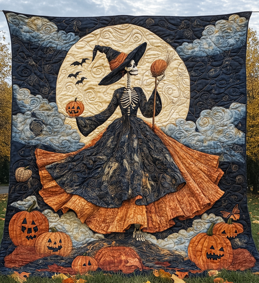Ghostly Gathering Quilted Blanket - Throw (55" x 60")