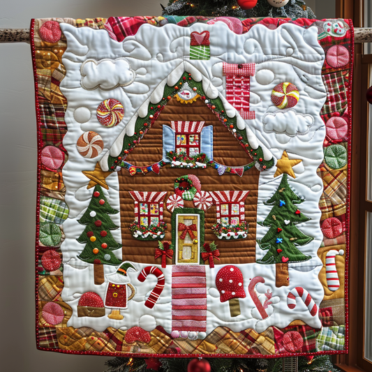 Gingerbread Delight Quilted Blanket - Throw (55" x 60")