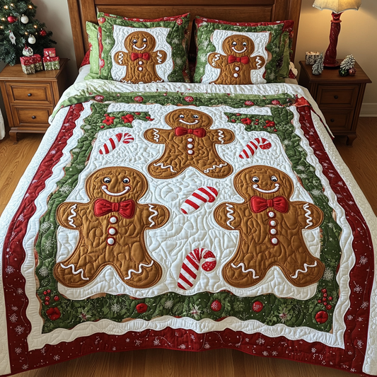 Gingerbread Dreams 3-Piece Quilted Bedding Set - Single (59" x 70")