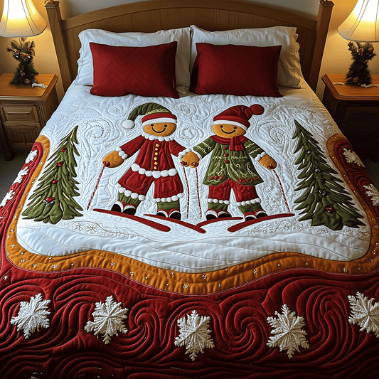 Gingerbread Wishes 3-Piece Quilted Bedding Set - Single (59" x 70")