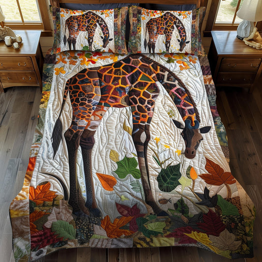 Giraffe Wilderness 3-Piece Quilted Bedding Set - Single (59" x 70")