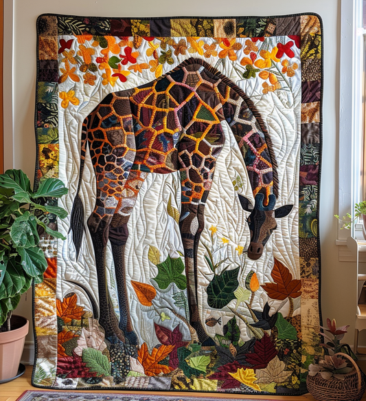 Giraffe Wilderness Quilted Blanket - Throw (55" x 60")