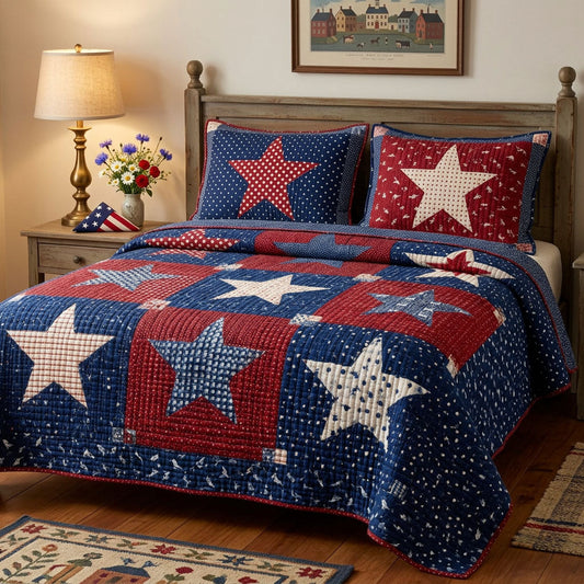 Glory Star 3-Piece Quilted Bedding Set - Single (59" x 70")