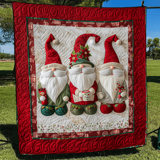 Gnome Home Quilted Blanket - Throw (55" x 60")