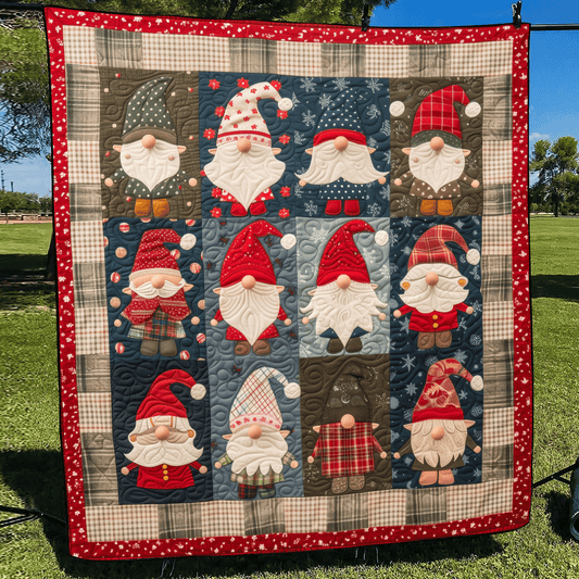 Gnome Family Quilted Blanket - Throw (55" x 60")