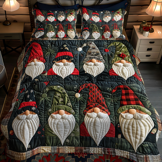Gnome Gathering 3-Piece Quilted Bedding Set - Single (59" x 70")