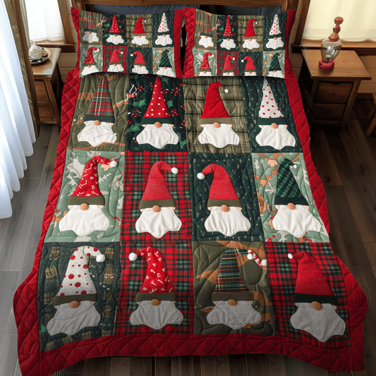 Gnome Party 3-Piece Quilted Bedding Set - Single (59" x 70")