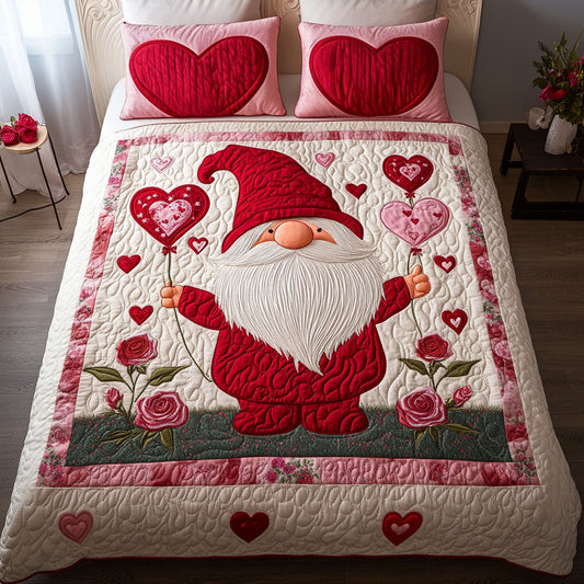 Gnome Sweet Gnome 3-Piece Quilted Bedding Set - Single (59" x 70")