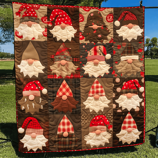 Gnome Sweet Gnome Christmas Quilted Blanket - Throw (55" x 60")