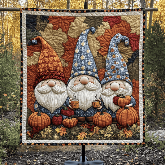 Gnome Harvest Quilted Blanket - Throw (55" x 60")
