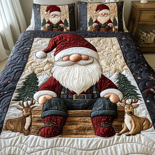 Gnome Joy 3-Piece Quilted Bedding Set - Single (59" x 70")