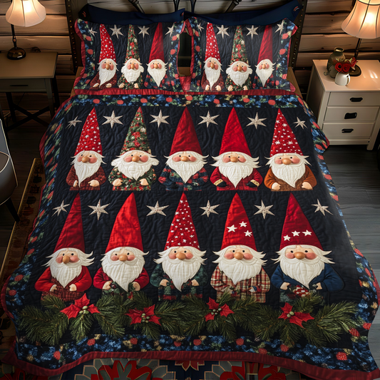 Gnome Starry Dream 3-Piece Quilted Bedding Set - Single (59" x 70")