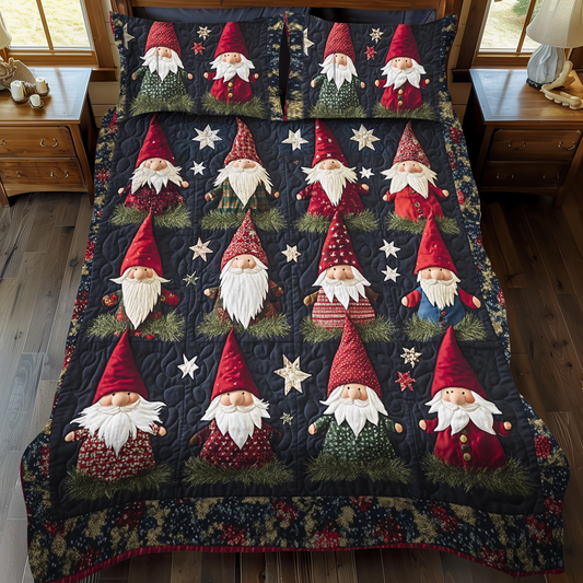 Gnome Stars 3-Piece Quilted Bedding Set - Single (59" x 70")