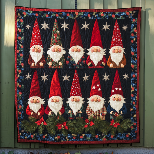 Gnome Stars Quilted Blanket - Throw (55" x 60")