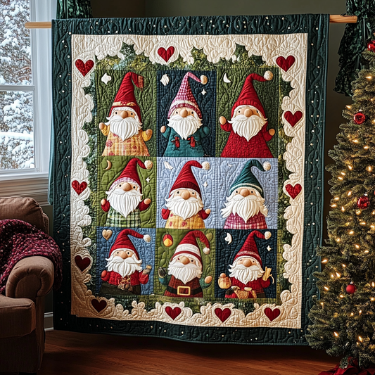 Gnome Wonderland Quilted Blanket - Throw (55" x 60")