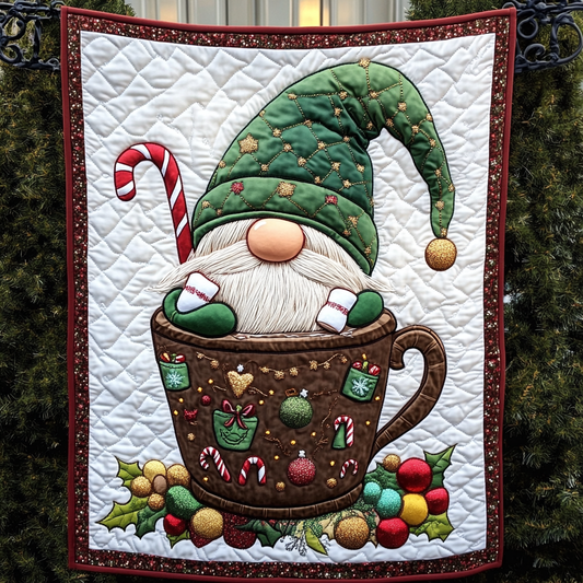 Gnome Yuletide Joy Quilted Blanket - Throw (55" x 60")
