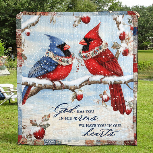 God Has You In His Arms Art Quilt Hanging - Baby (30" x 40")
