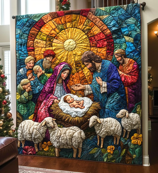 God In Human Form Quilted Blanket - Throw (55" x 60")