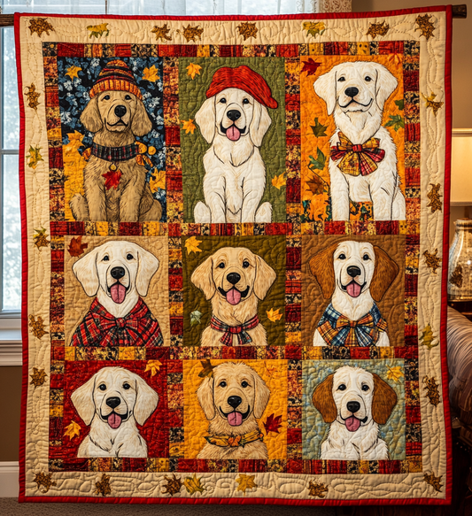Golden Autumn Quilted Blanket - Throw (55" x 60")