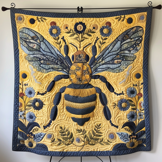 Golden Bee Quilted Blanket - Throw (55" x 60")