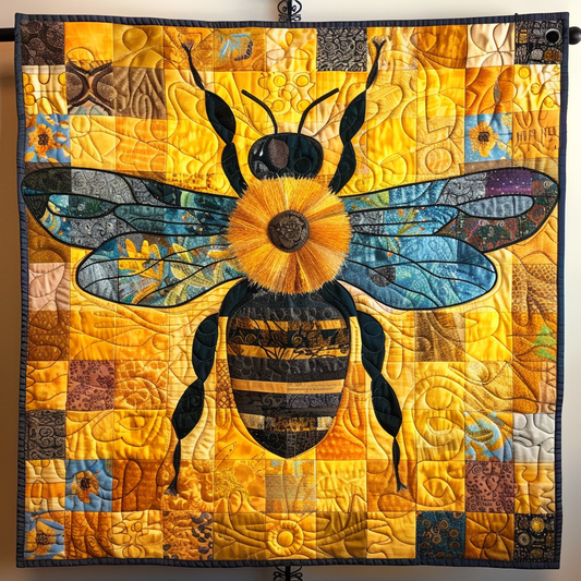 Golden Nectar Quilted Blanket - Throw (55" x 60")