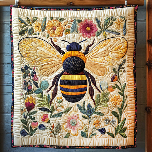 Golden Nectar Quilted Blanket - Throw (55" x 60")